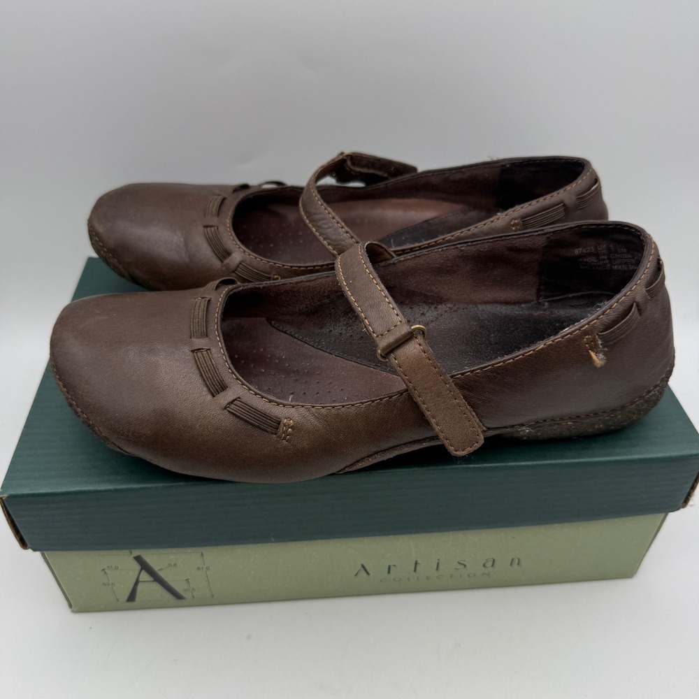 Clarks Funky Sun Mary Jane Flats Womens 7.5 Brown Leather Artisan